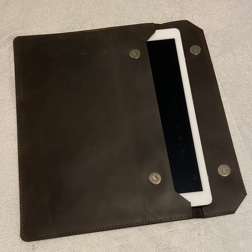 Genuine Full Grain Leather Tablet Envelope/Case/Sleeve/Folio/Carrier